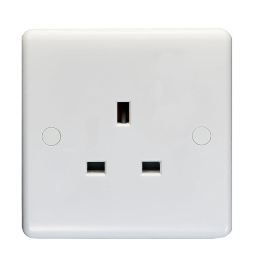 Eurolite Plug Sockets White Enhance White Plastic 1 Gang Unswitched Socket - White