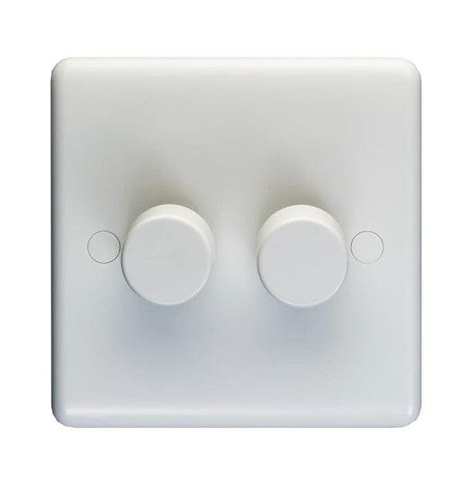 Eurolite Switches White Enhance White Plastic 2 Gang Dimmer - White