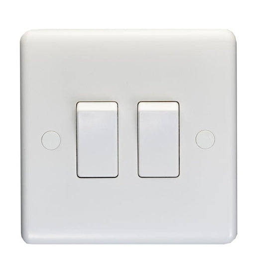 Eurolite Switches White Enhance White Plastic 2 Gang Switch - White