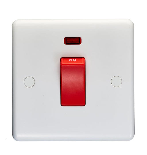 Eurolite Switches White Enhance White Plastic 45Amp Switch With Neon Indicator - White