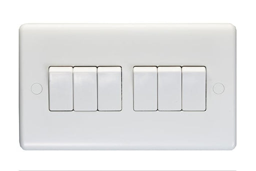 Eurolite Switches White Enhance White Plastic 6 Gang Switch - White