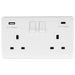 Eurolite Plug Sockets White Enhance White Plastic Enhance White Plastic 2 Gang Usb C Socket - White