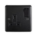 Eurolite Plug Sockets Matt Black Stainless steel 1 Gang Socket - Matt Black