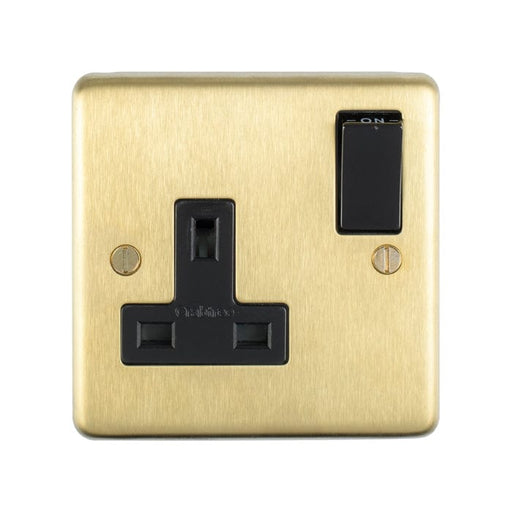 Eurolite Plug Sockets Satin Brass Stainless steel 1 Gang Socket - Satin Brass