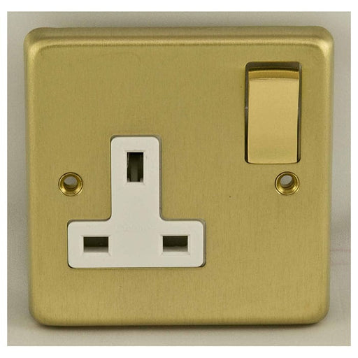 Eurolite Plug Sockets Satin Brass Stainless steel 1 Gang Socket - Satin Brass