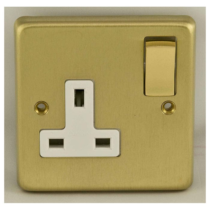 Eurolite Plug Sockets Satin Brass Stainless steel 1 Gang Socket - Satin Brass