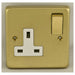 Eurolite Plug Sockets Satin Brass Stainless steel 1 Gang Socket - Satin Brass