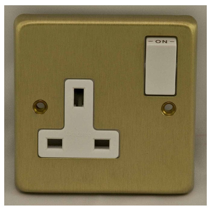 Eurolite Plug Sockets Satin Brass Stainless steel 1 Gang Socket - Satin Brass