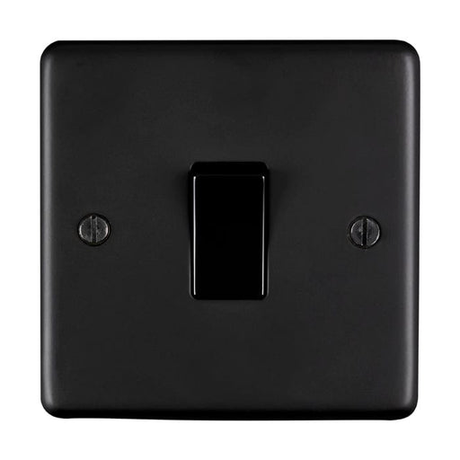 Eurolite Switches Matt Black Stainless steel 1 Gang Switch - Matt Black