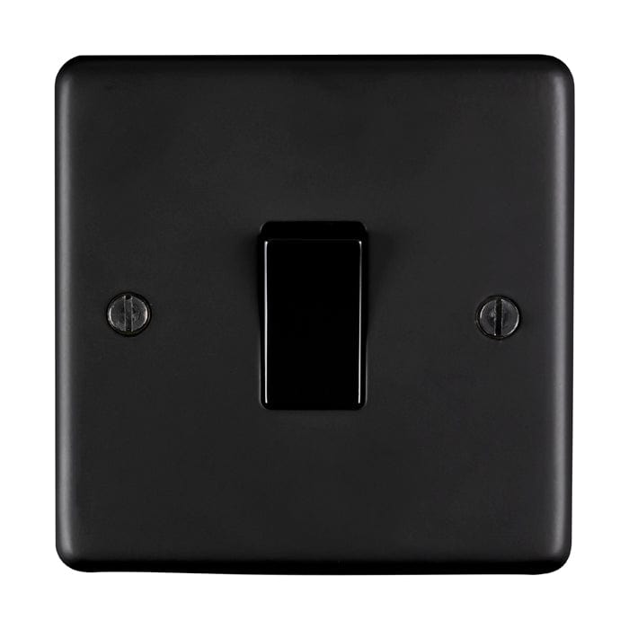 Eurolite Switches Matt Black Stainless steel 1 Gang Switch - Matt Black