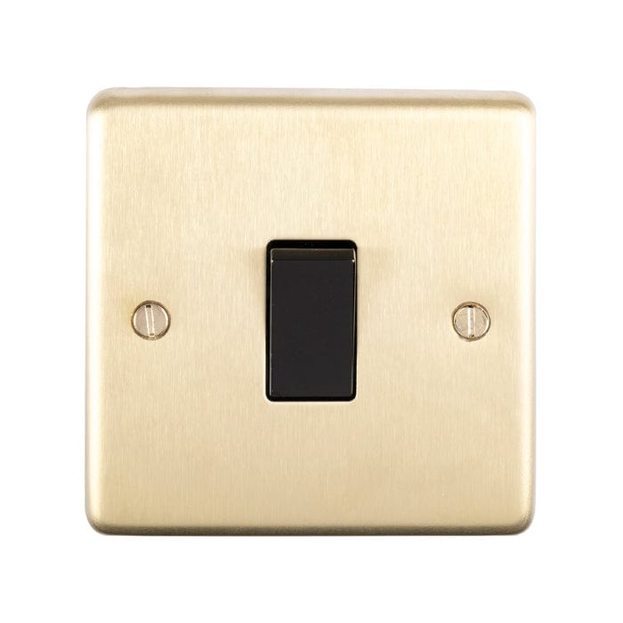 Eurolite Plug Sockets Satin Brass Stainless steel 1 Gang Switch - Satin Brass