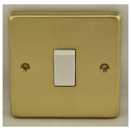 Eurolite Plug Sockets Satin Brass Stainless steel 1 Gang Switch - Satin Brass