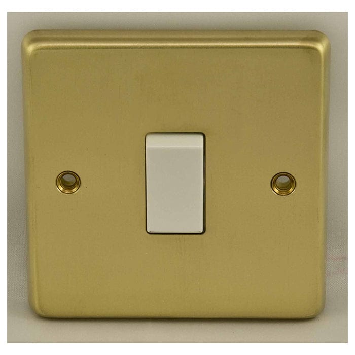 Eurolite Plug Sockets Satin Brass Stainless steel 1 Gang Switch - Satin Brass