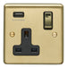 Eurolite Plug Sockets Satin Brass Stainless steel 1 Gang Usb Socket - Satin Brass