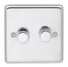 Eurolite Switches Polished Stainless Steel Stainless steel 2 Gang Dimmer - Polished Stainless Steel