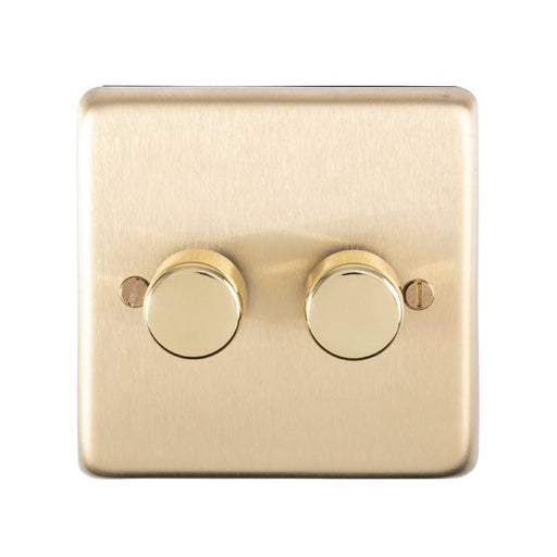 Eurolite Switches Satin Brass Stainless steel 2 Gang Dimmer - Satin Brass