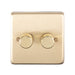 Eurolite Switches Satin Brass Stainless steel 2 Gang Dimmer - Satin Brass