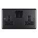 Eurolite Plug Sockets Matt Black Stainless steel 2 Gang Socket - Matt Black