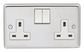 Eurolite Plug Sockets Polished Stainless Steel Stainless steel 2 Gang Socket - Polished Stainless Steel