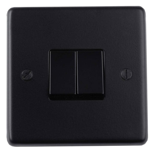 Eurolite Switches Matt Black Stainless steel 2 Gang Switch - Matt Black