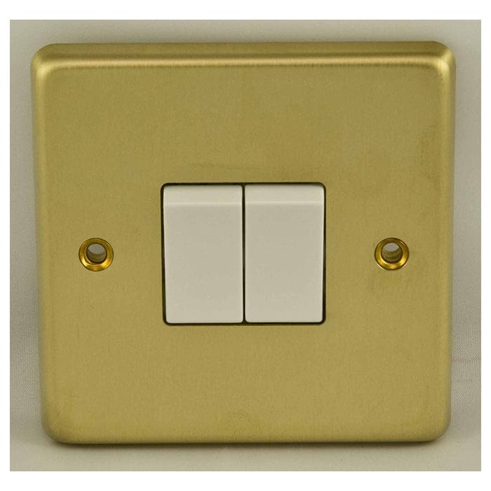 Eurolite Switches Satin Brass Stainless steel 2 Gang Switch - Satin Brass