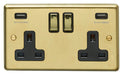 Eurolite Plug Sockets Satin Brass Stainless steel 2 Gang Usb Socket - Satin Brass