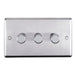 Eurolite Switches Polished Stainless Steel Stainless steel 3 Gang Dimmer - Polished Stainless Steel