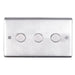 Eurolite Switches Satin Stainless Steel Stainless steel 3 Gang Dimmer - Satin Stainless Steel