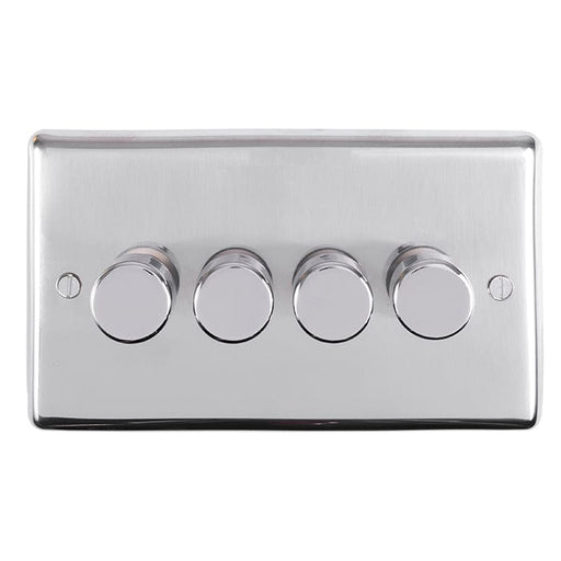 Eurolite Switches Polished Stainless Steel Stainless steel 4 Gang Dimmer - Polished Stainless Steel