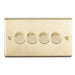 Eurolite Switches Satin Brass Stainless steel 4 Gang Dimmer - Satin Brass