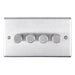 Eurolite Switches Satin Stainless Steel Stainless steel 4 Gang Dimmer - Satin Stainless Steel