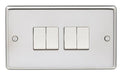 Eurolite Switches Polished Stainless Steel Stainless steel 4 Gang Switch - Polished Stainless Steel