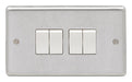 Eurolite Switches Satin Stainless Steel Stainless steel 4 Gang Switch - Satin Stainless Steel