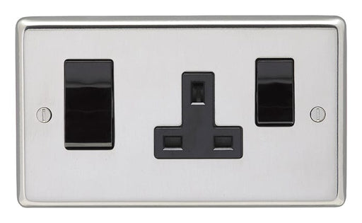 Eurolite Plug Sockets Polished Stainless Steel Stainless steel 45Amp Switch With A Socket - Polished Stainless Steel