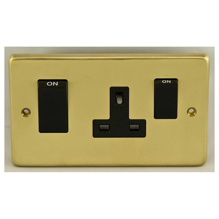 Eurolite Switches Satin Brass Stainless steel 45Amp Switch With A Socket - Satin Brass