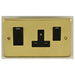 Eurolite Switches Satin Brass Stainless steel 45Amp Switch With A Socket - Satin Brass