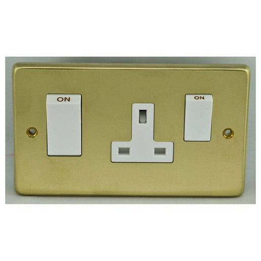 Eurolite Switches Satin Brass Stainless steel 45Amp Switch With A Socket - Satin Brass