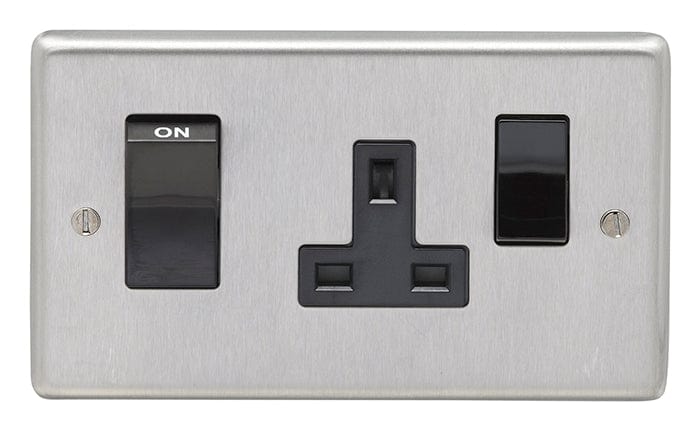 Eurolite Switches Satin Stainless Steel Stainless steel 45Amp Switch With A Socket - Satin Stainless Steel