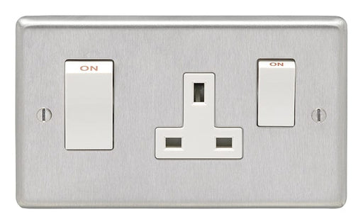 Eurolite Switches Satin Stainless Steel Stainless steel 45Amp Switch With A Socket - Satin Stainless Steel