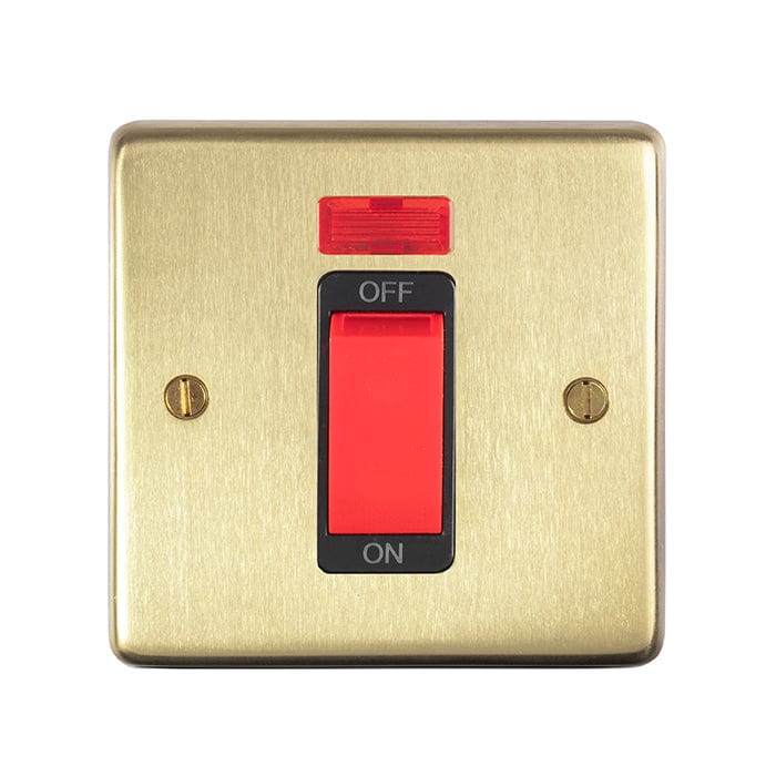 Eurolite Switches Satin Brass Stainless steel 45Amp Switch With Neon Indicator - Satin Brass