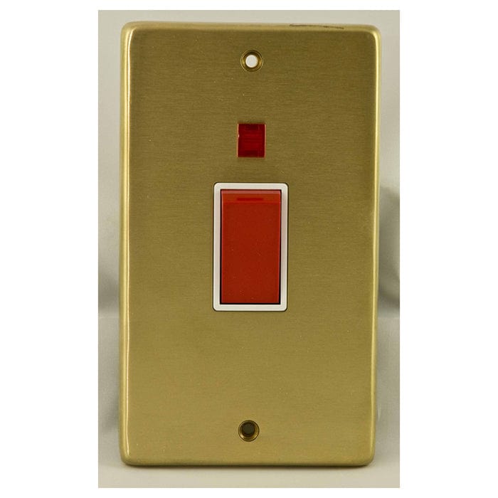 Eurolite Switches Satin Brass Stainless steel 45Amp Switch With Neon Indicator - Satin Brass