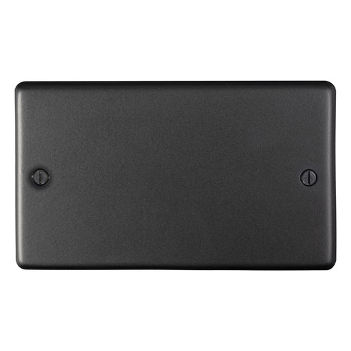 Eurolite Switches Matt Black Stainless steel Double Blank Plate - Matt Black