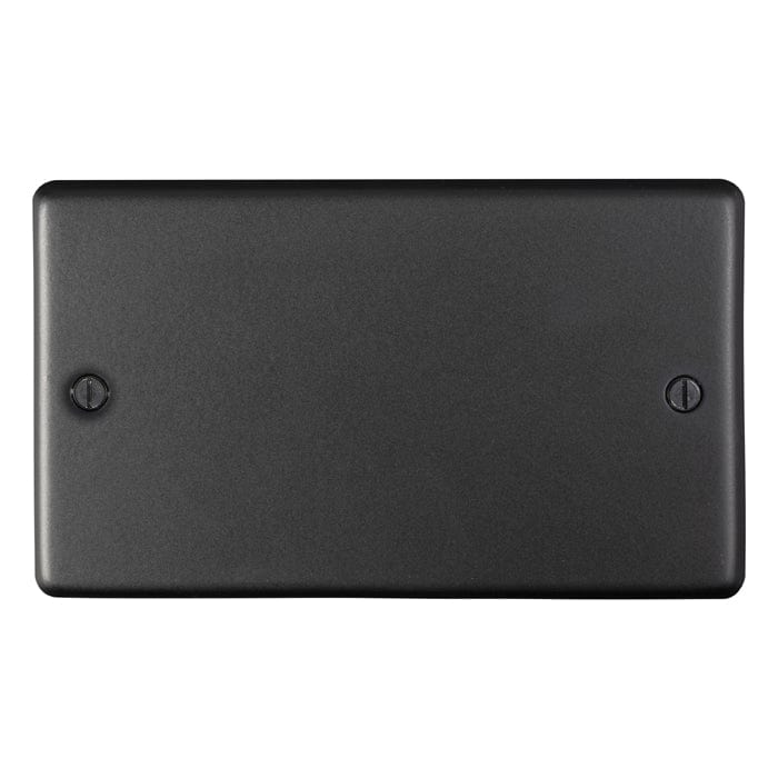 Eurolite Switches Matt Black Stainless steel Double Blank Plate - Matt Black