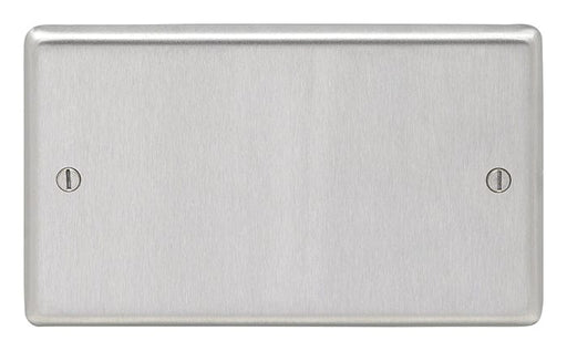 Eurolite Switches Satin Stainless Steel Stainless steel Double Blank Plate - Satin Stainless Steel