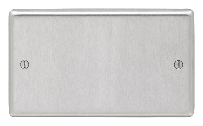 Eurolite Switches Satin Stainless Steel Stainless steel Double Blank Plate - Satin Stainless Steel