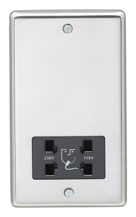 Eurolite Plug Sockets Polished Stainless Steel Stainless steel Shaver Socket - Polished Stainless Steel