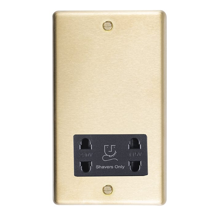 Eurolite Plug Sockets Satin Brass Stainless steel Shaver Socket - Satin Brass