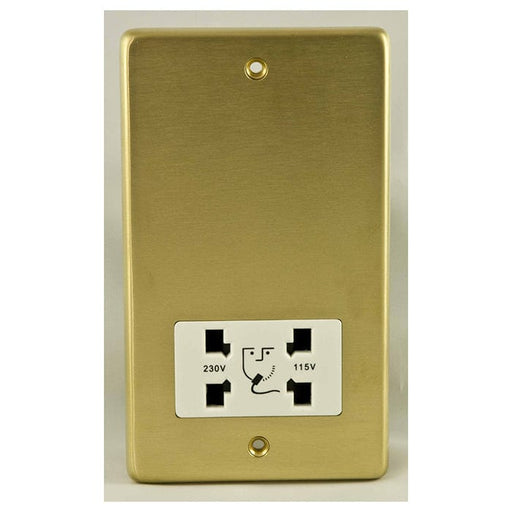 Eurolite Plug Sockets Satin Brass Stainless steel Shaver Socket - Satin Brass