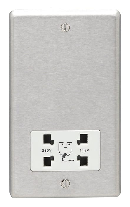 Eurolite Plug Sockets Satin Stainless Steel Stainless steel Shaver Socket - Satin Stainless Steel