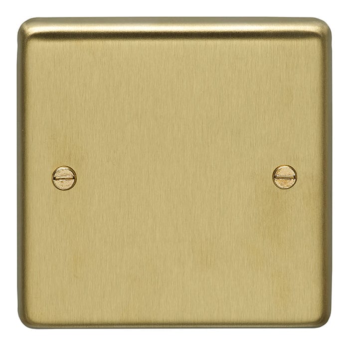 Eurolite Switches Satin Brass Stainless steel Single Blank Plate - Satin Brass